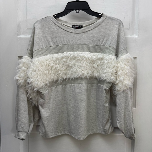 Poof! Tops - Casual Crewneck Sweatshirt Poof New York Women Medium Gray
